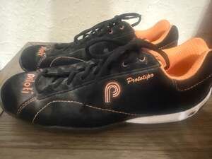 Piloti Prototipo Black and Orange Leather Driving Shoes Mens Size US 10